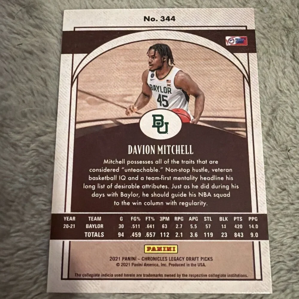 2021-22 Panini Chronicles Draft Picks - Legacy Rookies Davion Mitchell #344...